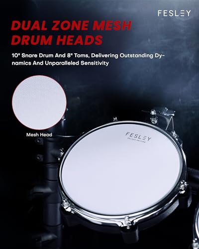 Fesley FED1100W VIP Electric Drum Set with Dual Zone Mesh Pads