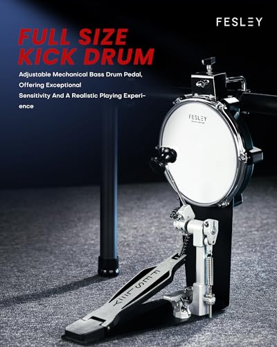 Fesley FED1100W VIP Electric Drum Set with Dual Zone Mesh Pads