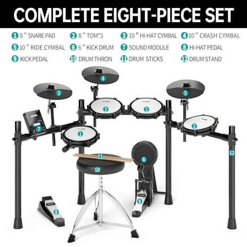 VIP Electric Drum Set with 455 Sounds & Mesh Pads