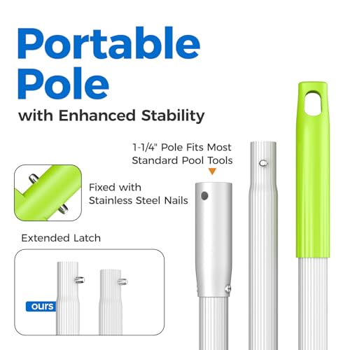 Premium Pool Skimmer Net with 6 Aluminum Poles