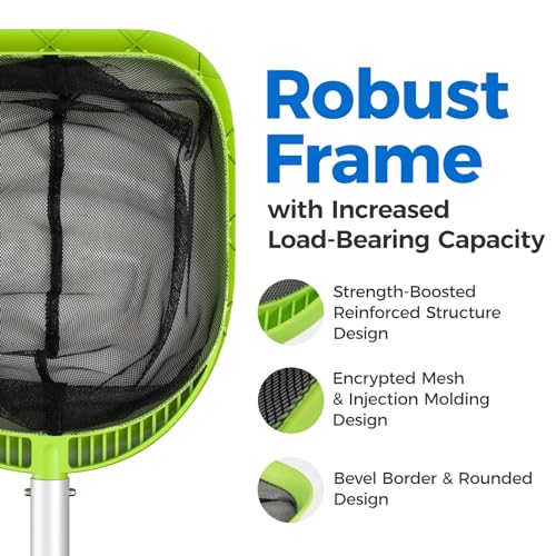 Premium Pool Skimmer Net with 6 Aluminum Poles