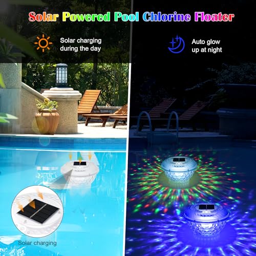 Colorful Light Solar Pool Chlorine Dispenser with Remote