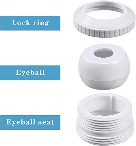 5 Pack White Adjustable Pool & Spa Eyeball Jet