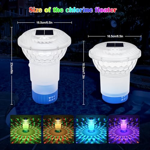 Colorful Light Solar Pool Chlorine Dispenser with Remote