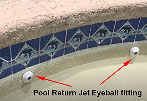 5 Pack White Adjustable Pool & Spa Eyeball Jet