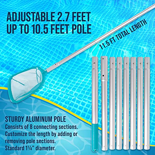 11.5ft Pool Leaf Skimmer Net with Telescopic Pole