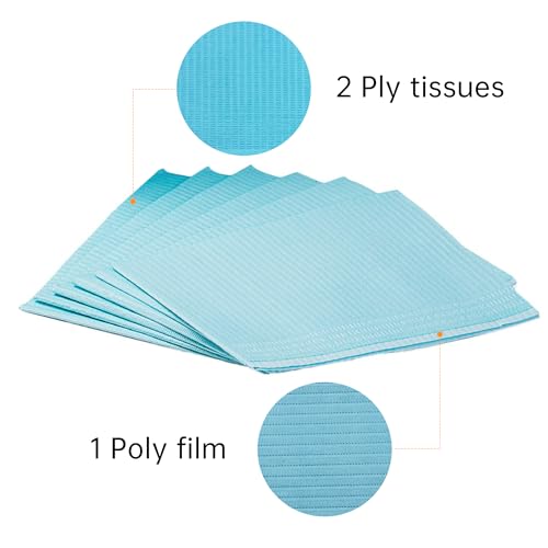 VIP Disposable Dental Bibs - 125 Pack 13"x18