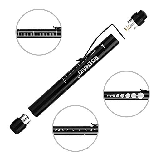 VIP Nursing Penlight with Pupil Gauge Measurements, 4X AAA