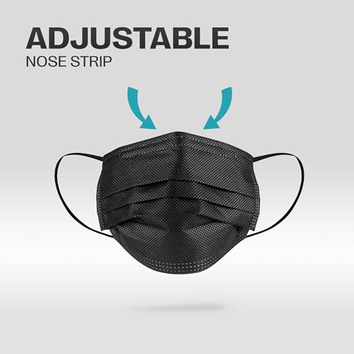 VIP Black Disposable Face Masks - 3 Ply Protection