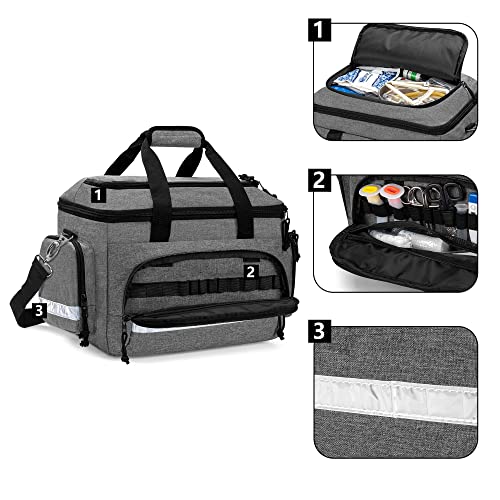 VIP Medical Trauma Bag with Removable Dividers, Gray