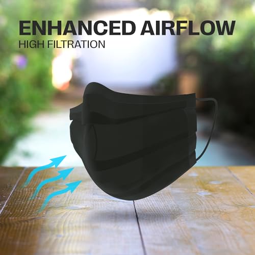 VIP Black Disposable Face Masks - 3 Ply Protection