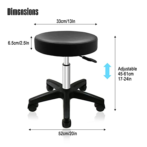 GreenLife® Deluxe Adjustable Height Rolling Stool (Black)