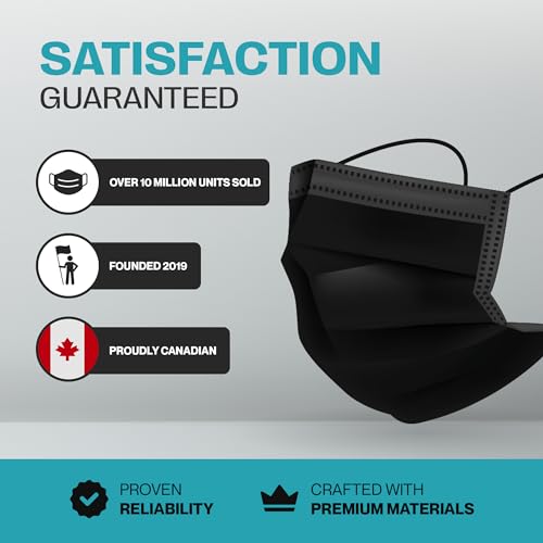 VIP Black Disposable Face Masks - 3 Ply Protection