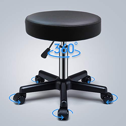 GreenLife® Deluxe Adjustable Height Rolling Stool (Black)