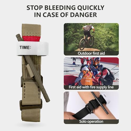 10 Pack Tourniquet: Easy Single Hand Operation, Dark Green