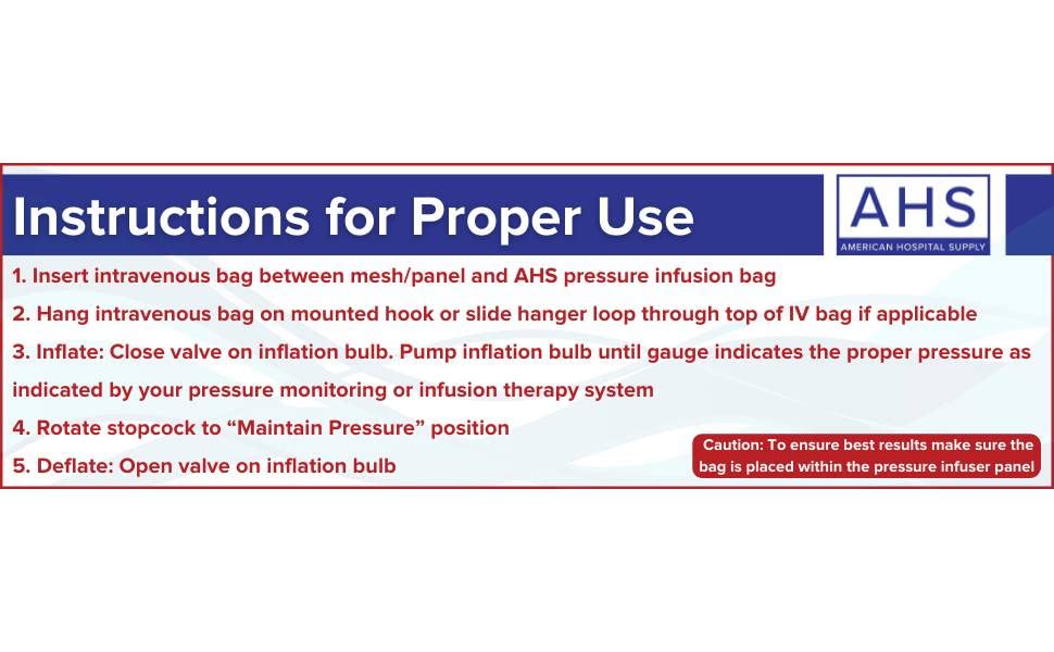 American Hospital Supply Medical Pressure Infusion Bag - 500ml