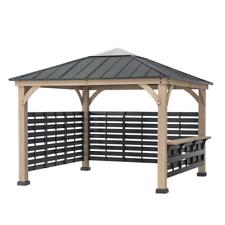 11x11 ft Cedar Wood Gazebo with Steel Frame