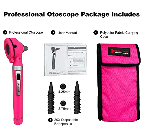 VIP Fiber Optic LED Otoscope Set for Medical Professionals