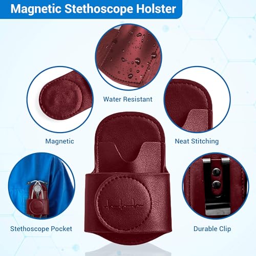 Maroon Stethoscope Holder Hip Clip for Medical Professionals