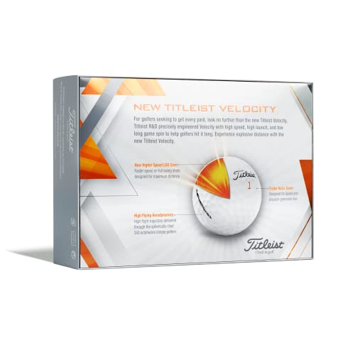 Titleist Velocity Golf Balls, White, Prior Generation VIP Shop