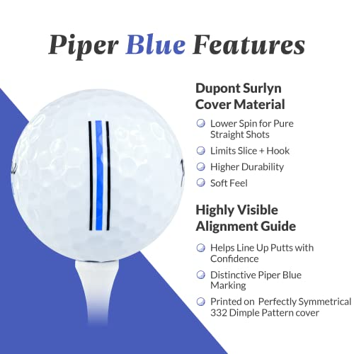 Piper Golf Premium Distance and Alignment Balls | 1 Dozen