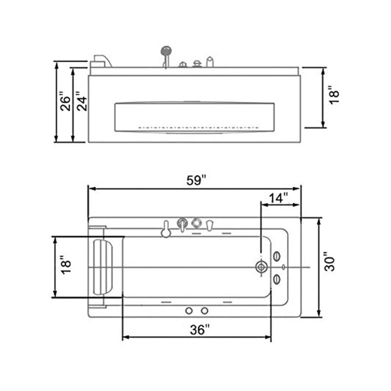 Luxurious Contemporary White Whirlpool Tub with Faucet & Pillow