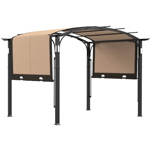 Outsunny 9.5' x 11' Retractable Pergola Canopy with Lights