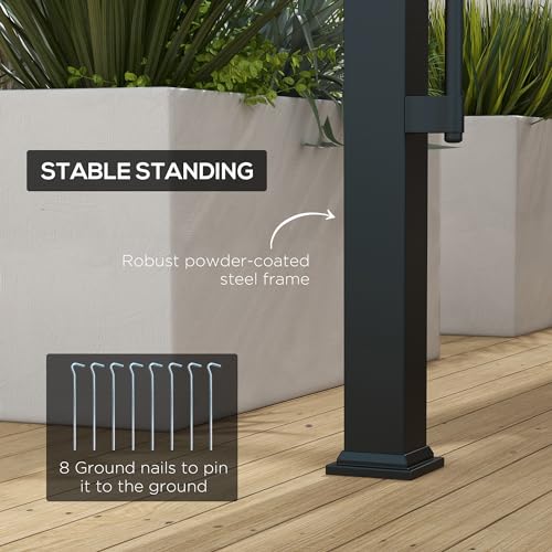 9.5' x 11' Retractable Pergola Canopy with LED Lights