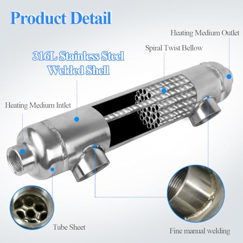 VIP Stainless Steel Heat Exchanger for Pool/Hot Tub/Spa