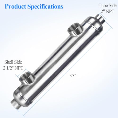 VIP Stainless Steel Heat Exchanger for Pool/Hot Tub/Spa