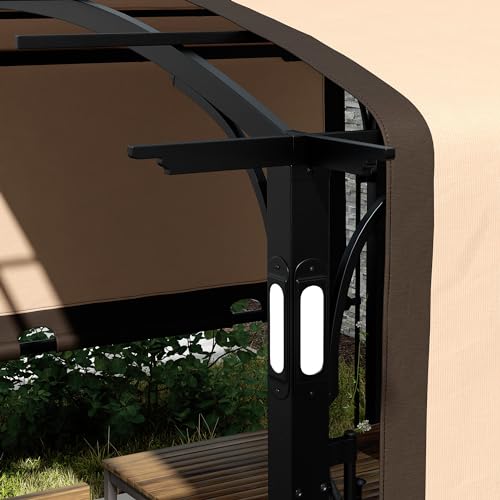 9.5' x 11' Retractable Pergola Canopy with LED Lights