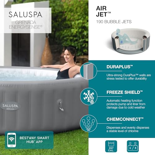 Bestway SaluSpa Grenada Inflatable Hot Tub VIP Package