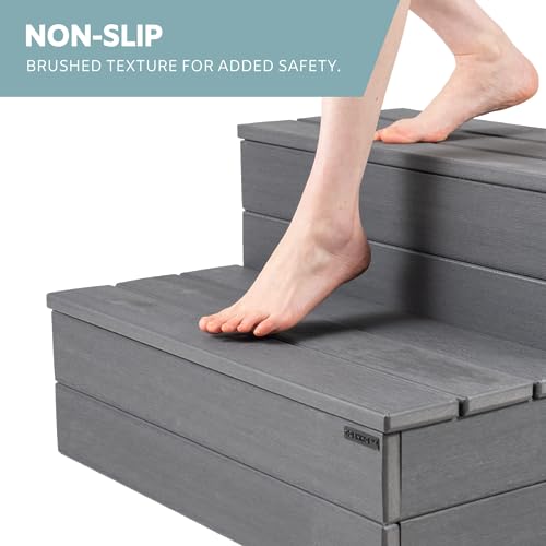 VIP Outdoor Spa Steps - Gray, Waterproof, Non-Slip