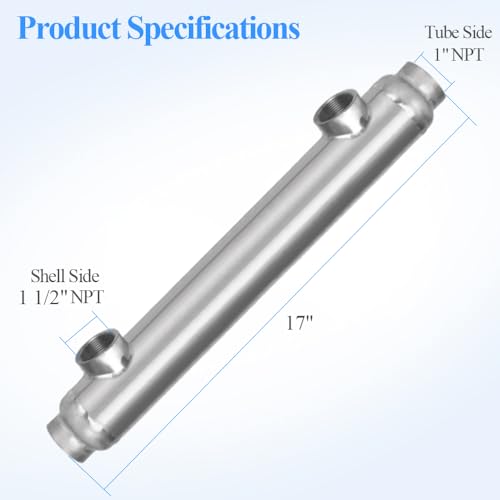 155K BTU Titanium Heat Exchanger for Pool/Hot Tub/Spa