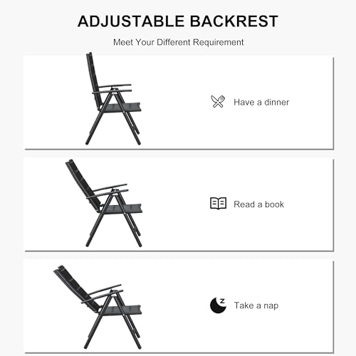 Purple Leaf 9-Piece Outdoor Dining Set, Adjustable Reclining Chairs