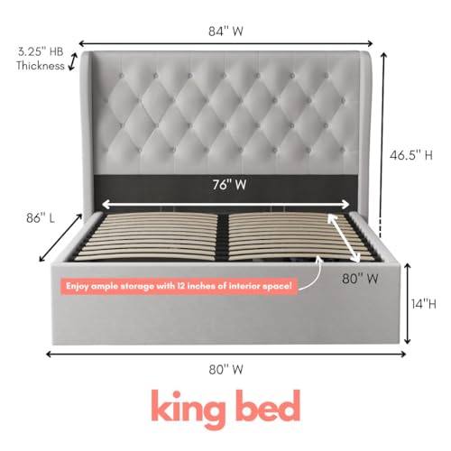 Luxurious Velvet Tufted Bed with Storage Platform(Frame)