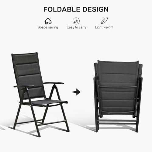 Purple Leaf 9-Piece Outdoor Dining Set, Adjustable Reclining Chairs