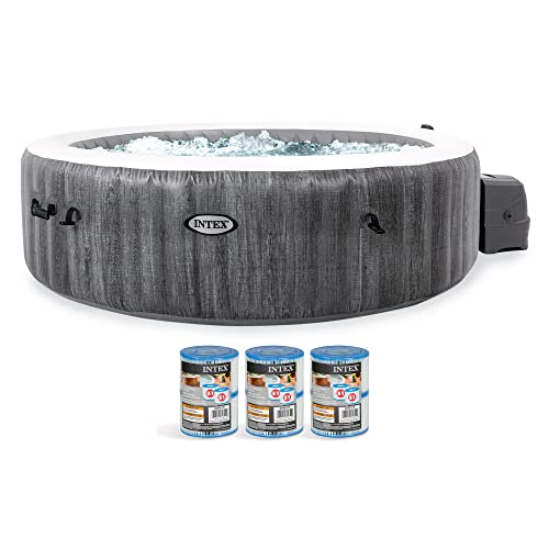 Intex Greywood Deluxe Outdoor Inflatable Hot Tub Spa
