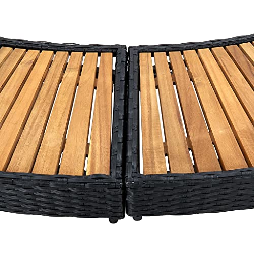 vidaXL VIP Spa Surround for Hot Tub, Black Poly Rattan