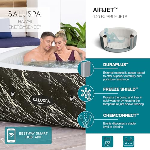 Hawaii Smart Luxe EnergySense AirJet Inflatable Hot Tub