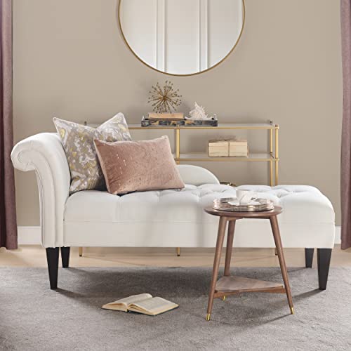Samuel Collection Traditional Hand Tufted Chaise Lounge, Beige