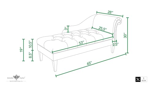 Samuel Collection Traditional Hand Tufted Chaise Lounge, Beige