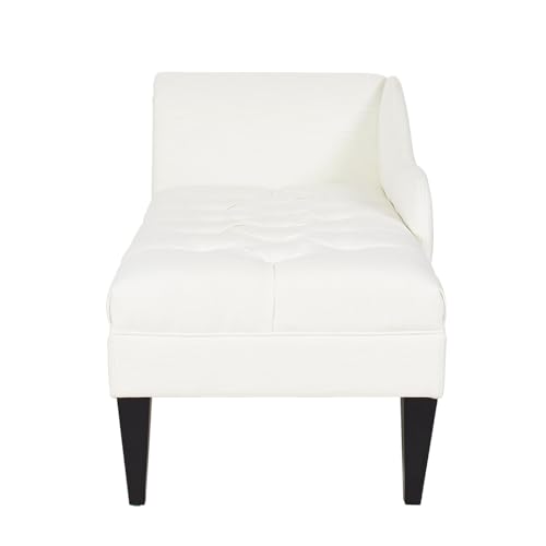 Samuel Collection Traditional Hand Tufted Chaise Lounge, Beige