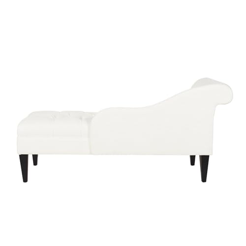 Samuel Collection Traditional Hand Tufted Chaise Lounge, Beige