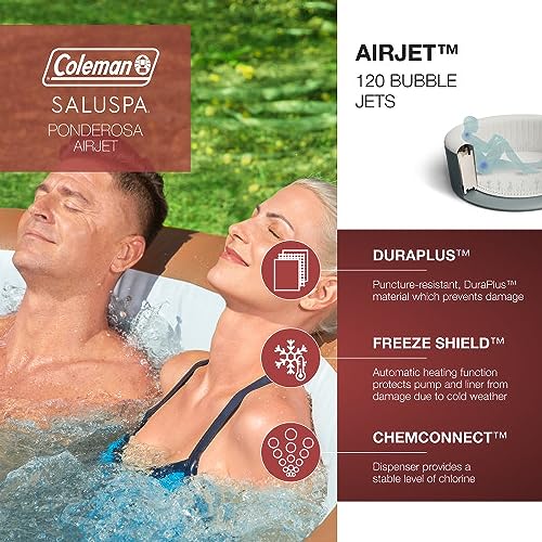 Coleman 90455 Ponderosa SaluSpa Inflatable Hot Tub Spa