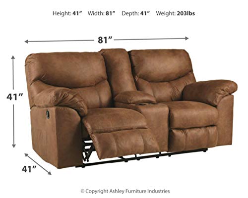 Ashley Signature Design Boxberg Reclining Loveseat VIP Console