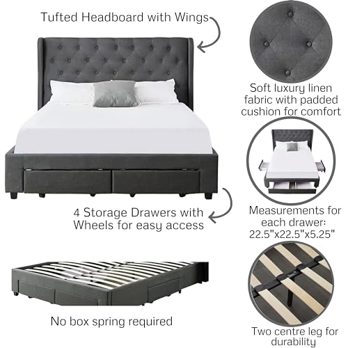 VIP Exclusive: Brittany Queen Bed with 4 Storage