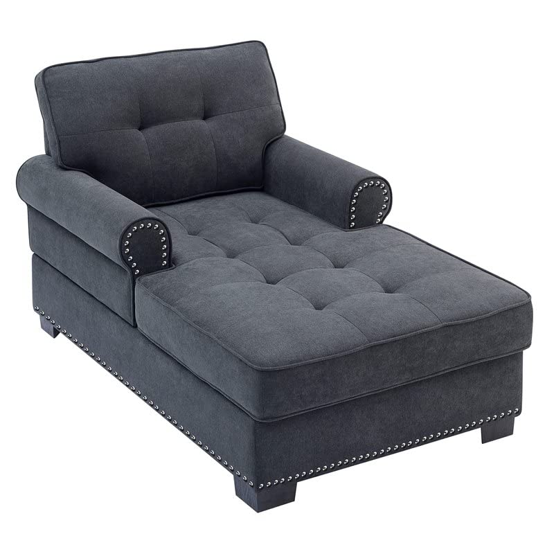 VIP Modern Gray Linen Fabric Indoor Chaise Lounge
