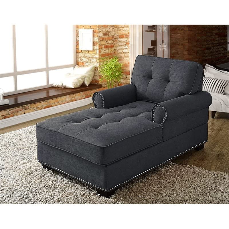 VIP Modern Gray Linen Fabric Indoor Chaise Lounge