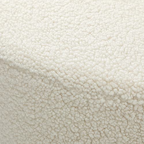 VIP Modern Sherpa Round Vanity Stool, Ivory Color